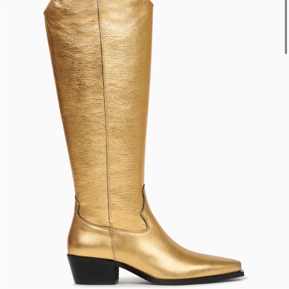 Feners Vivid Gold Knee high western boots - Picture 6 of 8